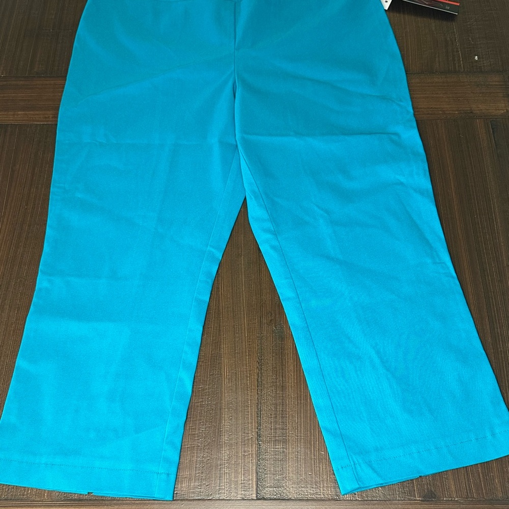 Tribal Women’s Turquoise Capris With Tummy Control. Size 12 NWT